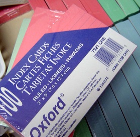 index cards